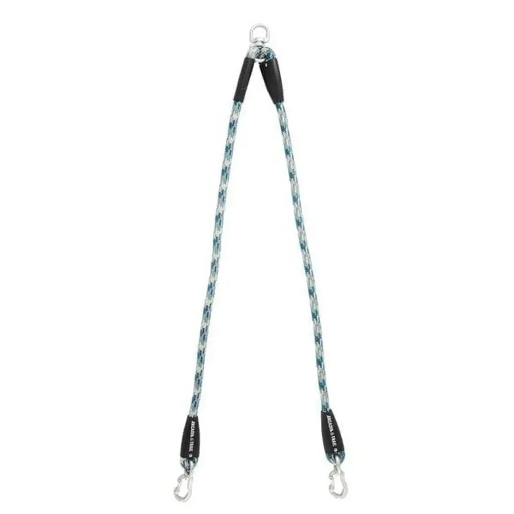 Arcadia Trail Reflective Paracord Dog Leash Coupler‎ Blue Silver Walking Hiking